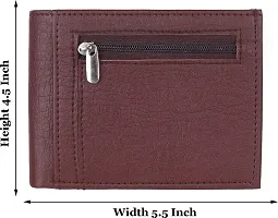 Designer Brown Artificial Leather Self Design Two Fold Wallet For Men-thumb4