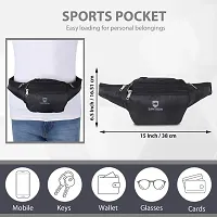 SAMTROH Stylish Waist Bag Elegant Style Travel Pouch Passport Holder Waist Bag (Black)-thumb3