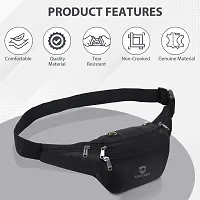 SAMTROH Stylish Waist Bag Elegant Style Travel Pouch Passport Holder Waist Bag (Black)-thumb2