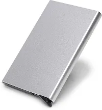 Designer Silver Metal Self Design Card Holder For Men-thumb1