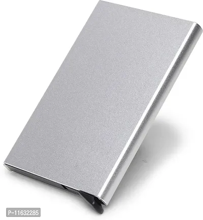 Designer Silver Metal Self Design Card Holder For Men-thumb2