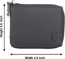 Designer Black Artificial Leather Self Design Two Fold Wallet For Men-thumb2