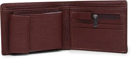 Designer Brown PU Self Design Two Fold Wallet For Men-thumb3