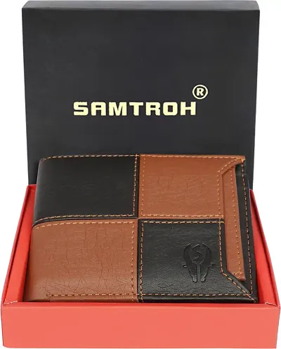 PRAMUKH FASHION RFID Protected, BI-FOLD Genuine Black and Brown Leather Wallet for Men