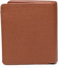 Designer Tan PU Self Design Two Fold Wallet For Men-thumb3