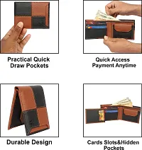 Designer Brown Artificial Leather Self Design Two Fold Wallet For Men-thumb4