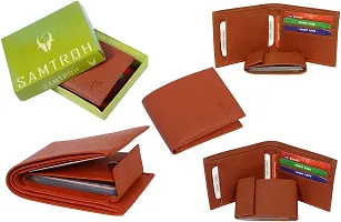 Designer Tan Artificial Leather Self Design Two Fold Wallet For Men-thumb4