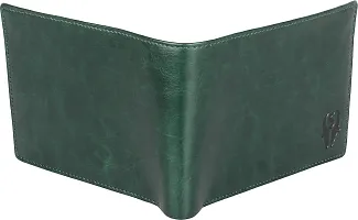 Designer Green Artificial Leather Self Design Two Fold Wallet For Men-thumb2