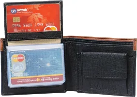 Designer Multicoloured Artificial Leather Self Design Two Fold Wallet For Men-thumb3