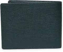 Designer Green PU Self Design Two Fold Wallet For Men-thumb2