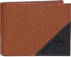 Designer Black PU Self Design Two Fold Wallet For Men-thumb1