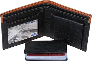 Designer Multicoloured Artificial Leather Self Design Two Fold Wallet For Men-thumb2