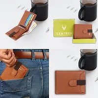 Designer Brown Artificial Leather Self Design Two Fold Wallet For Men-thumb4