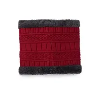 Red Velvet Woolen Hood Outdoor Winter Windproof Warm Knitted Beanie Cap-thumb1