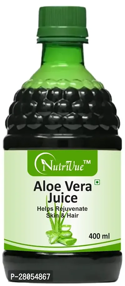 Nutrivue Aloe vera Juice for Rejuvenate Skin and Hair| 100% Natural - (400ml) Pack of 1