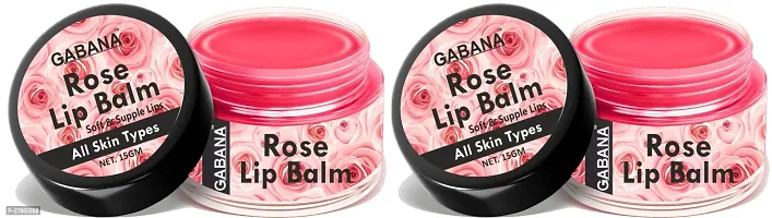 GABANA Rose Extract Lip Balm For Dry, Cracked  Chapped Lips, Intense Moisturizing for Men  Women, Suitable for All Skin Type (15g) Pack of 2