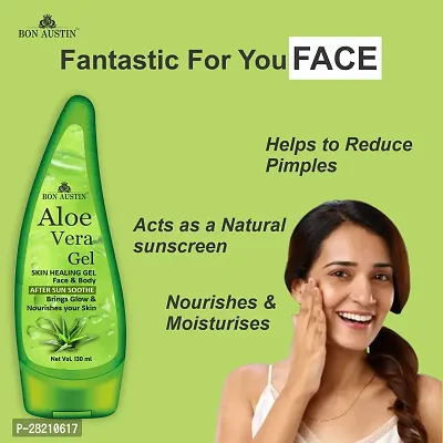 Bon Austin Multipurpose Aloe Vera Beauty Gel for Skin Nourishment 130ML- Pack Of 2-thumb2