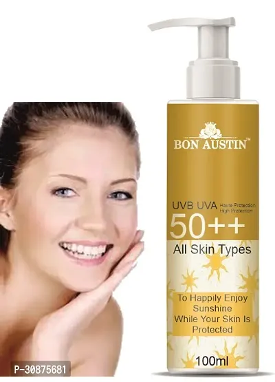 Bon Austin Broad Spectrum SPF 50++ Sunscreen 100ML  Face and Body Whitening Serum 30ML - Combo of 2-thumb2