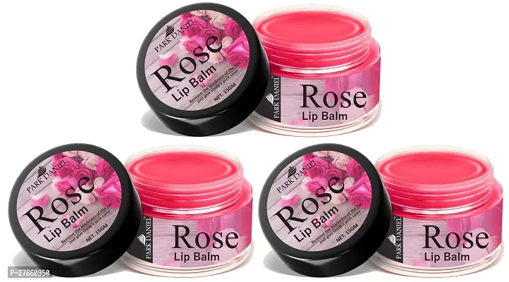 Park Daniel Rose Extract Natural Lip Balm For Dry Damaged and Chapped Lips to Get Intense Moisturizing (15gms) Pack of 3-thumb0