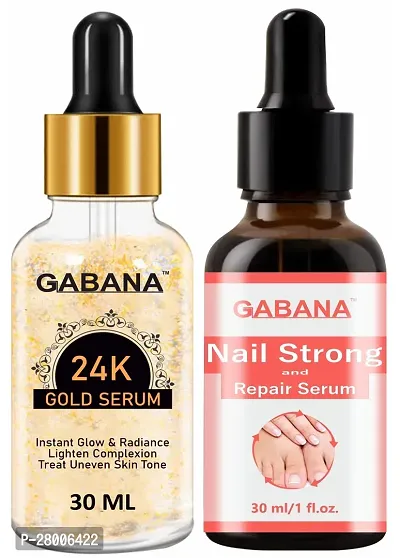 Gabana Face Glowing Serum  Nail Strong and Repai Serum (Each, 30ml) - Combo of 2 Items