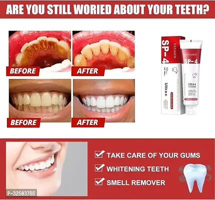 Teeth Whitening Toothpaste Makes You Reveal Perfect  White Teeth, Natural Whitening Toothpaste Mousse with Fluoride Deeply Clean Gums Remove Stains (30g) Pack of 3-thumb5