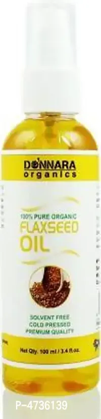 Donnara Organics Premium Flaxseed Oil- 100% Pure  Natura lHair Oil(100 ml)-thumb0