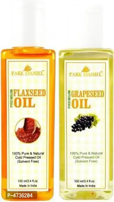 Park Daniel Premium Flaxseed Oil And Grapeseed Oil Combo Of 2 Bottles Of 100 Ml (200 ml)