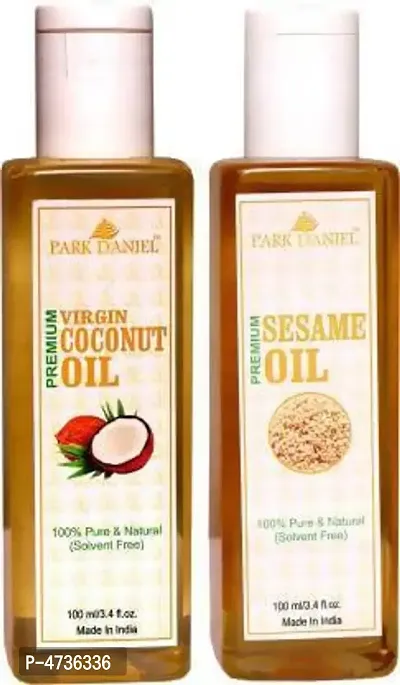 Park Daniel Premium Virgin Coconut Oil And Virgin Sesame Oil Combo Pack Of 2 Bottles Of 100 Ml(200 ml)