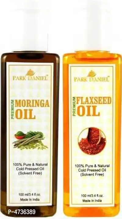 Park Daniel Premium Flaxseed Oil And Moringa Oil Combo Of 2 Bottles Of 100 Ml (200 ml)