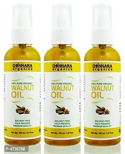 Donnara Organics Premium Walnut Oil- 100% Pure & Natural Combo Pack Of 3 Bottles Of 100 Ml(300 ml)