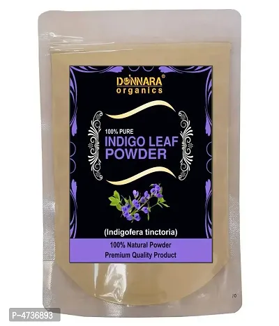 Donnara Organics 100% Pure Indigo Leaf Powder Combo Pack Of 3 Pouches Of 150 Gms(450 Gms)-thumb0
