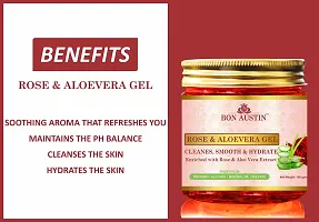 Rose Aloe Vera Gel And Papaya Aloe Vera Face Gel- Pack Of 2-thumb1