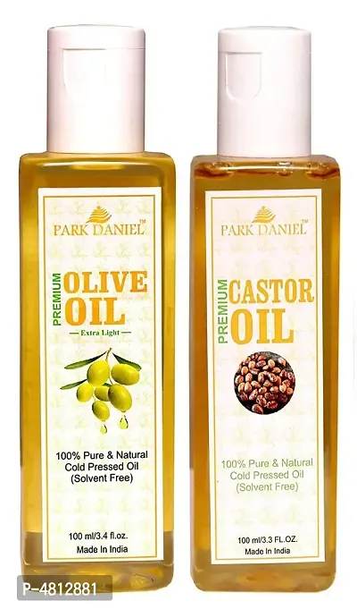 Premium Extra Light Olive Oil and Castor Oil -Pack Of 2