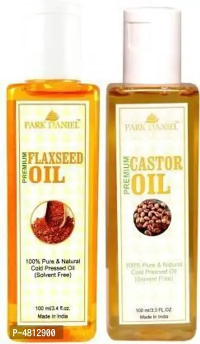 Organic Flaxseed oil and Castor oil -pack Of 2