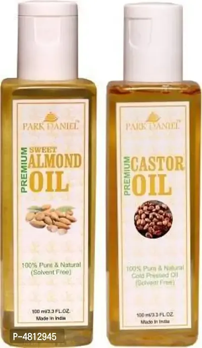 Premium Sweet Almond Oil and Castor oil -Pack Of 2