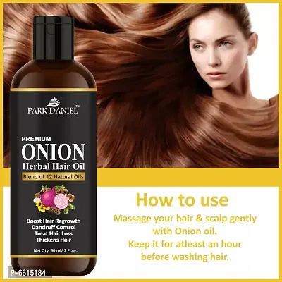 Park Daniel Onion Herbal Hair Oil  2 bottle 60 ml(120 ml)-thumb4