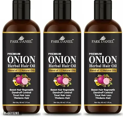 Park Daniel Onion Herbal Hair Oil  3 bottle 60 ml(180 ml)