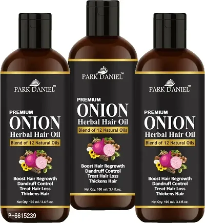 Park Daniel Onion Herbal Hair Oil 3 Bottles Of 100 Ml 300 Ml Hair Care Hair Oil
