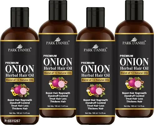 Park Daniel Onion Herbal Hair Oil Hair Growth  4 bottle(400 ml)