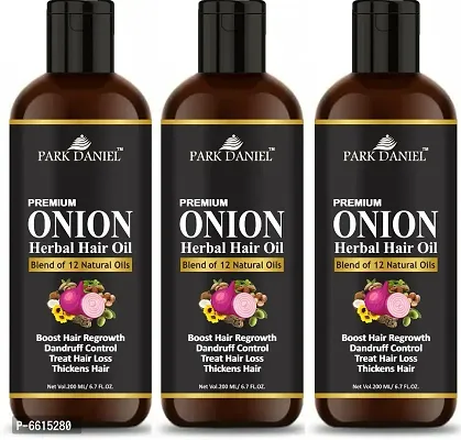 Park Daniel Onion Herbal Hair Oil Hair Growth  3 bottle(600 ml)