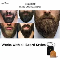 Park Daniel Wooden U Shaped Beard Comb 2.5 Inches Pack of 2 Pcs.-thumb2