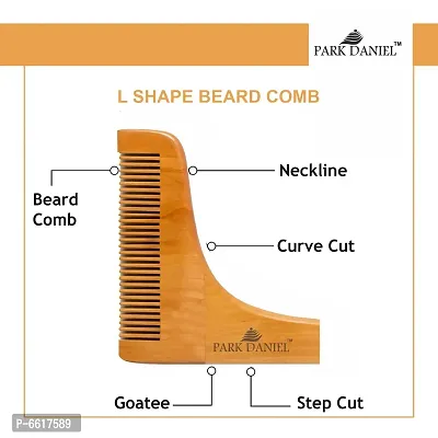 Park Daniel Wooden L Shaped Beard Comb ( 1 Pc.)-thumb3