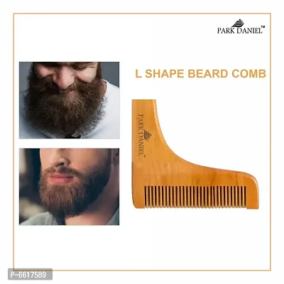 Park Daniel Wooden L Shaped Beard Comb ( 1 Pc.)-thumb2