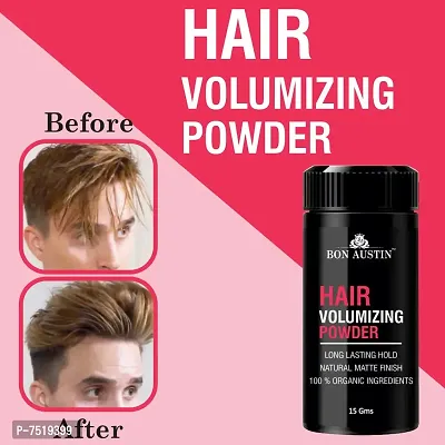Bon Austin Hair Volumizing Powder Strong Hold - Matte Finish - 24 Hrs Hold - Natural And Safe Hair Styling Powder Pack Of 1-thumb5