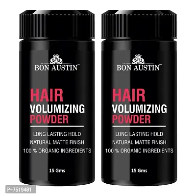 Bon Austin Hair Volumizing Powder Strong Hold - Matte Finish - 24 Hrs Hold - Natural And Safe Hair Styling Powder Pack Of 2