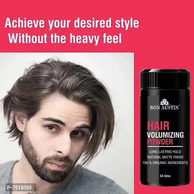 Bon Austin Hair Volumizing Powder Strong Hold - Matte Finish - 24 Hrs Hold - Natural And Safe Hair Styling Powder Pack Of 1-thumb4