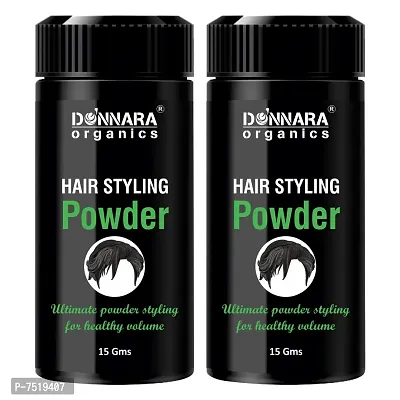 Donnara Organics Hair Volumizing Powder Strong Hold - Matte Finish - 24 Hrs Hold - Natural And Safe Hair Styling Powder Pack Of 2