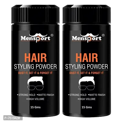 Mensport Hair Volumizing Powder Strong Hold - Matte Finish - 24 Hrs Hold - Natural And Safe Hair Styling Powder Pack Of 2