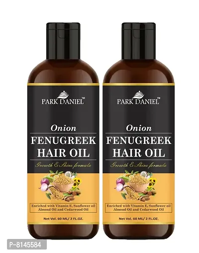 Park Daniel Premium Onion Fenugreek Hair Oil Enriched With Vitamin E For Hair Growth And Shine Combo Pack 2 Bottle Of 60 Ml  - 120 Ml