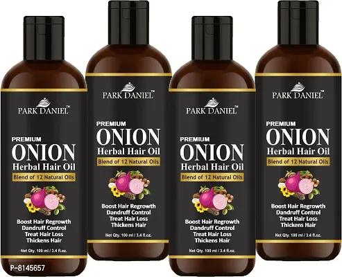 Park Daniel Onion Herbal Hair Oil Hair Growth- 4 Bottle - 400 Ml-thumb0